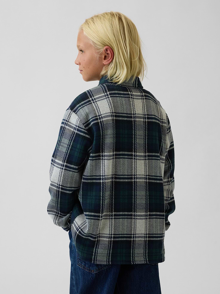 Image number 3 showing, Kids Knit Jersey Plaid Shirt