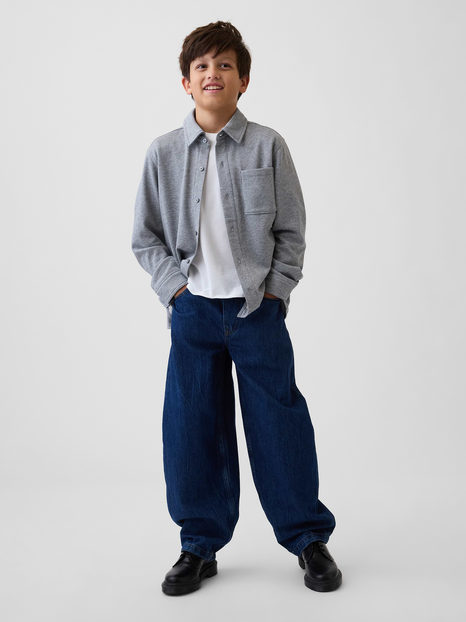 Kids VintageSoft Terry Button-Front Shirt | Gap