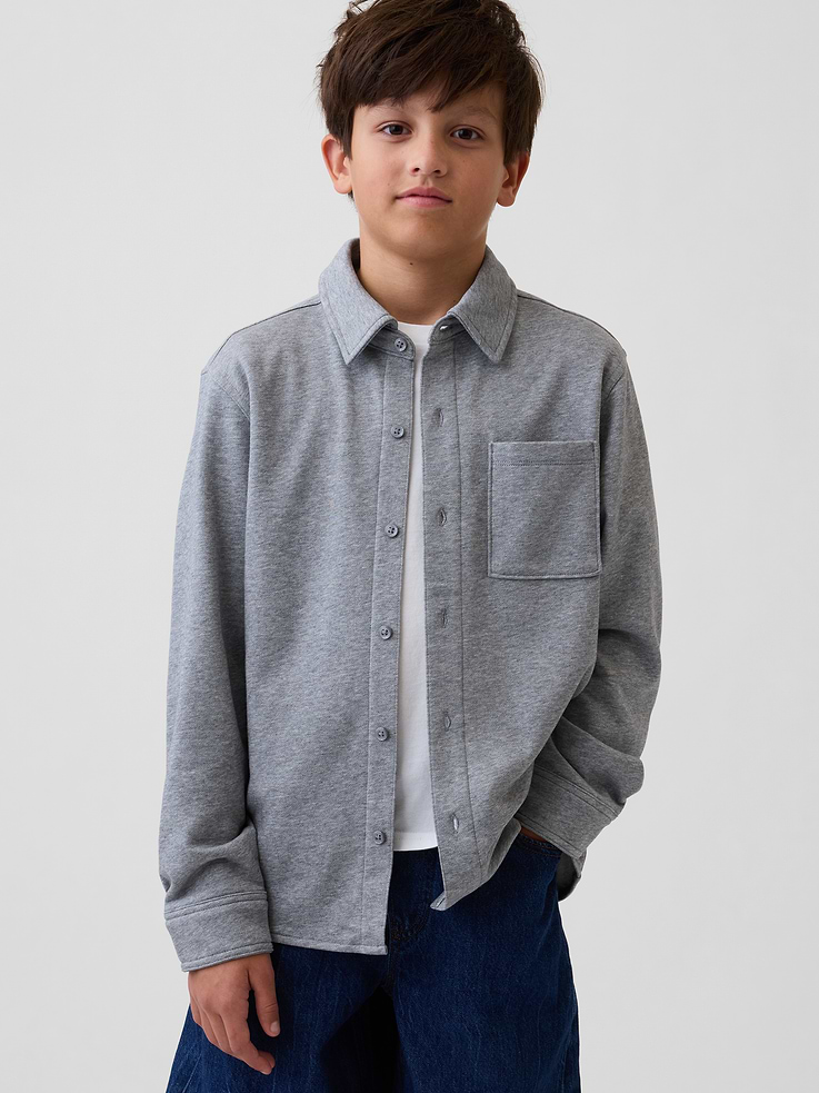 Image number 1 showing, Kids VintageSoft Terry Button-Front Shirt