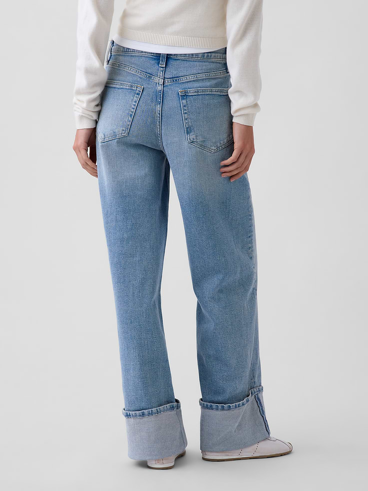 Image number 4 showing, High Rise Stride Cuffed Wide-Leg Jeans