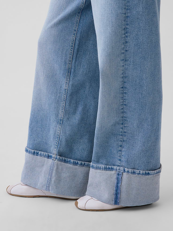 Image number 5 showing, High Rise Stride Cuffed Wide-Leg Jeans