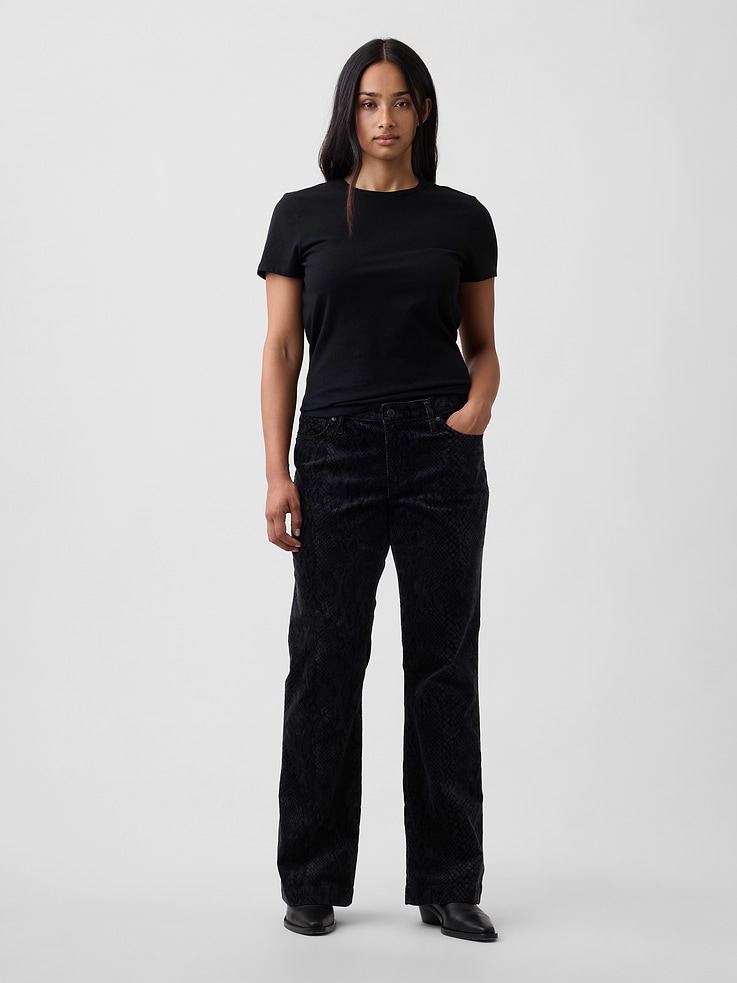 Image 5 of 8, Low Rise Snake Print Long & Lean Corduroy Pants