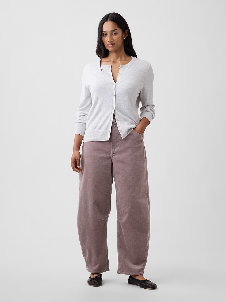 Image 5 of 7, High Rise Barrel Corduroy Pants