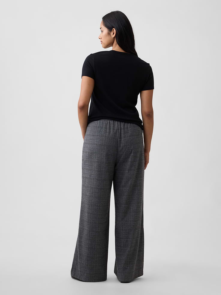 Image 6 of 7, Mid Rise Recycled Pull-On Wide-Leg Pants
