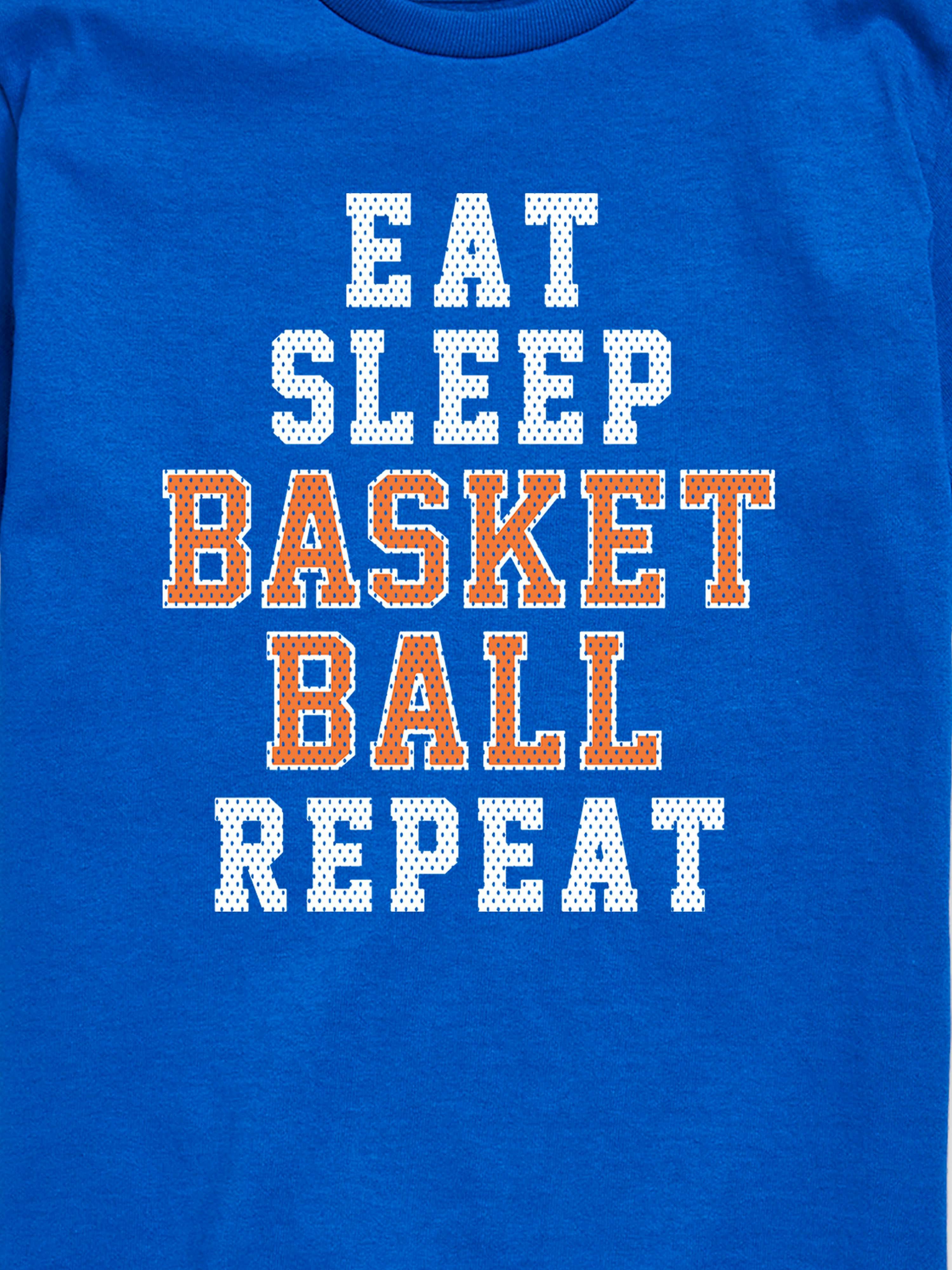 Image number 3 showing, Kids Eat Sleep Basketball Repeat Short Sleeve Graphic T-Shirt