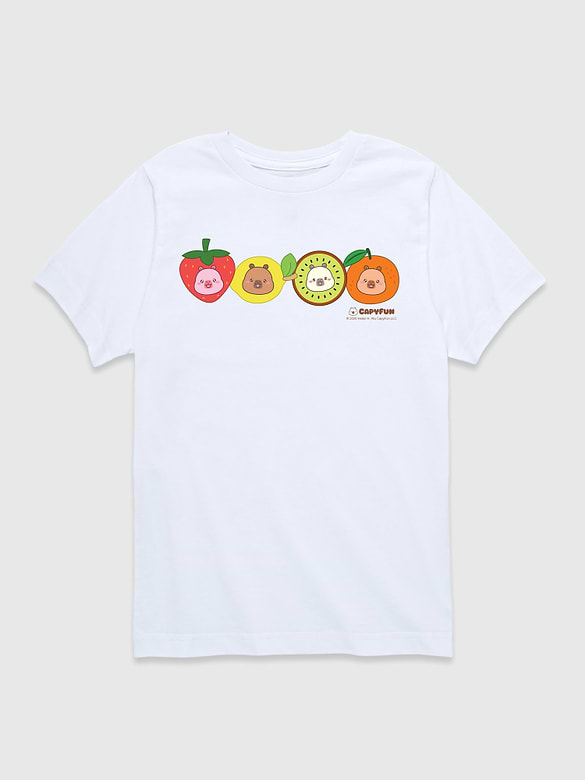 Toddler CapyFun Cabybara Fruits Short Sleeve Graphic T-Shirt