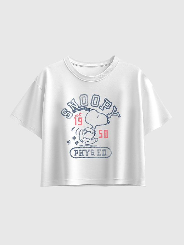 Kids Peanuts Snoopy Phys Ed Short Sleeve Boxy Graphic T-Shirt