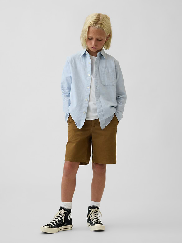 Kids Uniform Stretch Relaxed Khaki Shorts