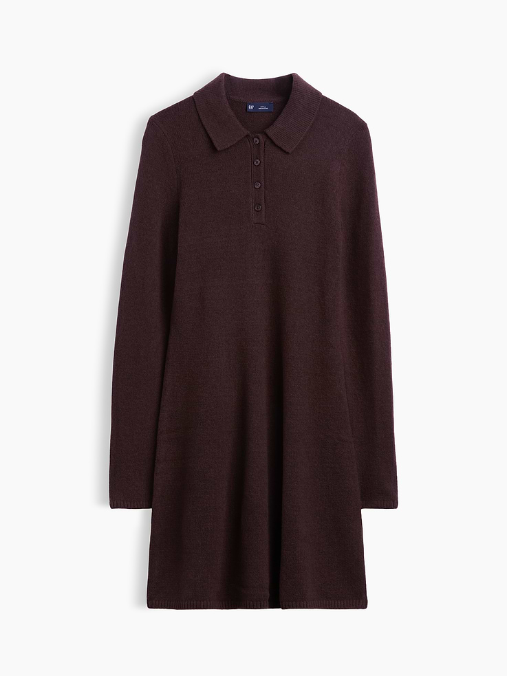 Image 6 of 6, CashSoft Polo Sweater Mini Dress