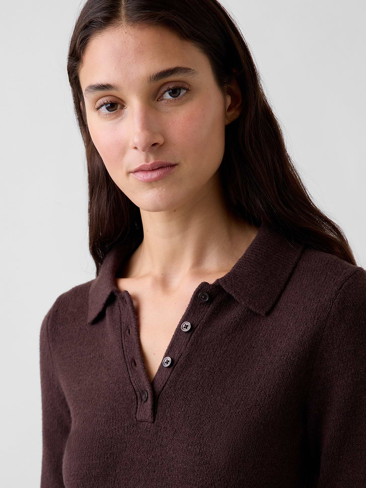 Image 5 of 6, CashSoft Polo Sweater Mini Dress