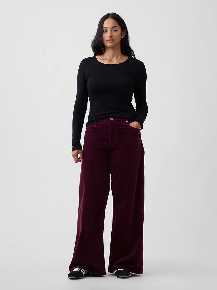 Image number 5 showing, Mid Rise Wide-Leg Corduroy Pants