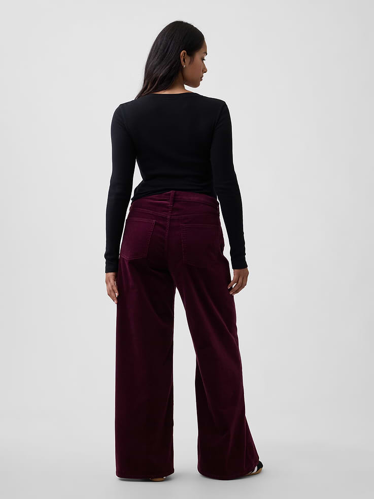 Image number 6 showing, Mid Rise Wide-Leg Corduroy Pants