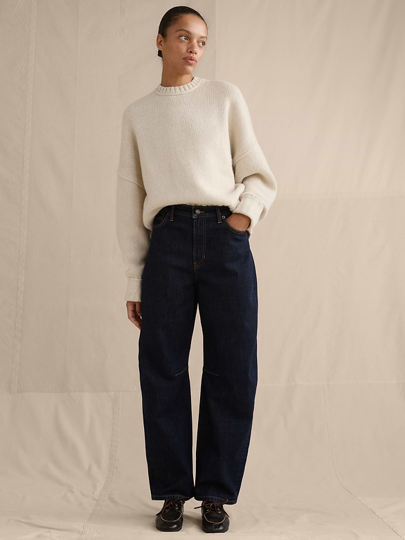Jean court coupe baril taille mi-basse