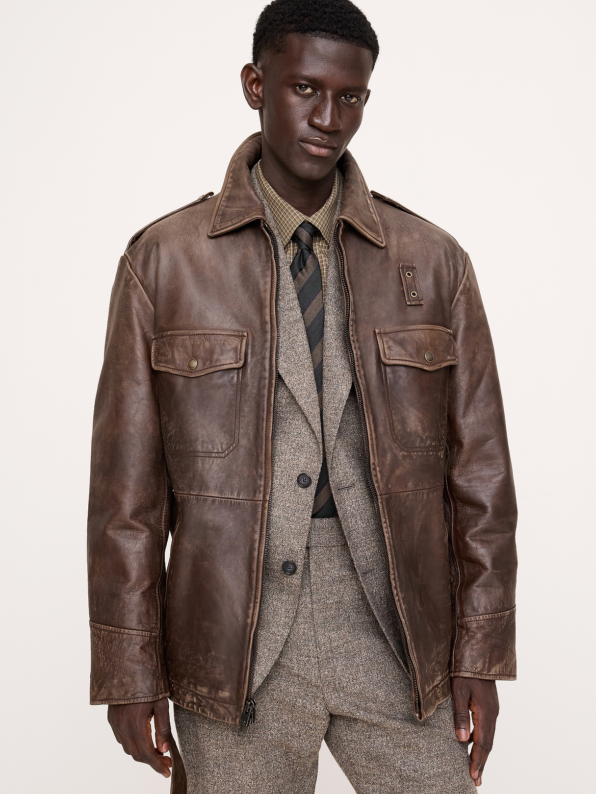 Leather Belted Field Jacket | Banana Republic
