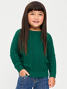 Image 1 of 3, crew neck, long raglan sleeves, cable knit, Product #1182735