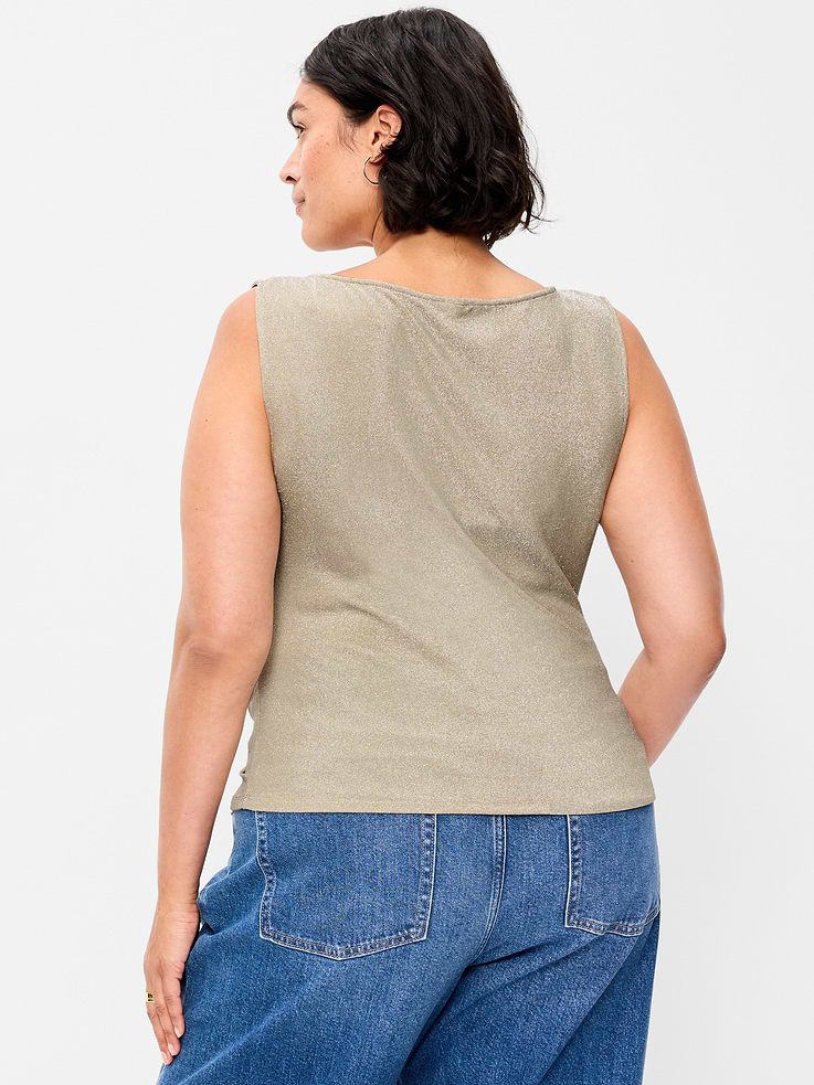 Image 9 of 9, Sleeveless Shimmer Twist-Front Top
