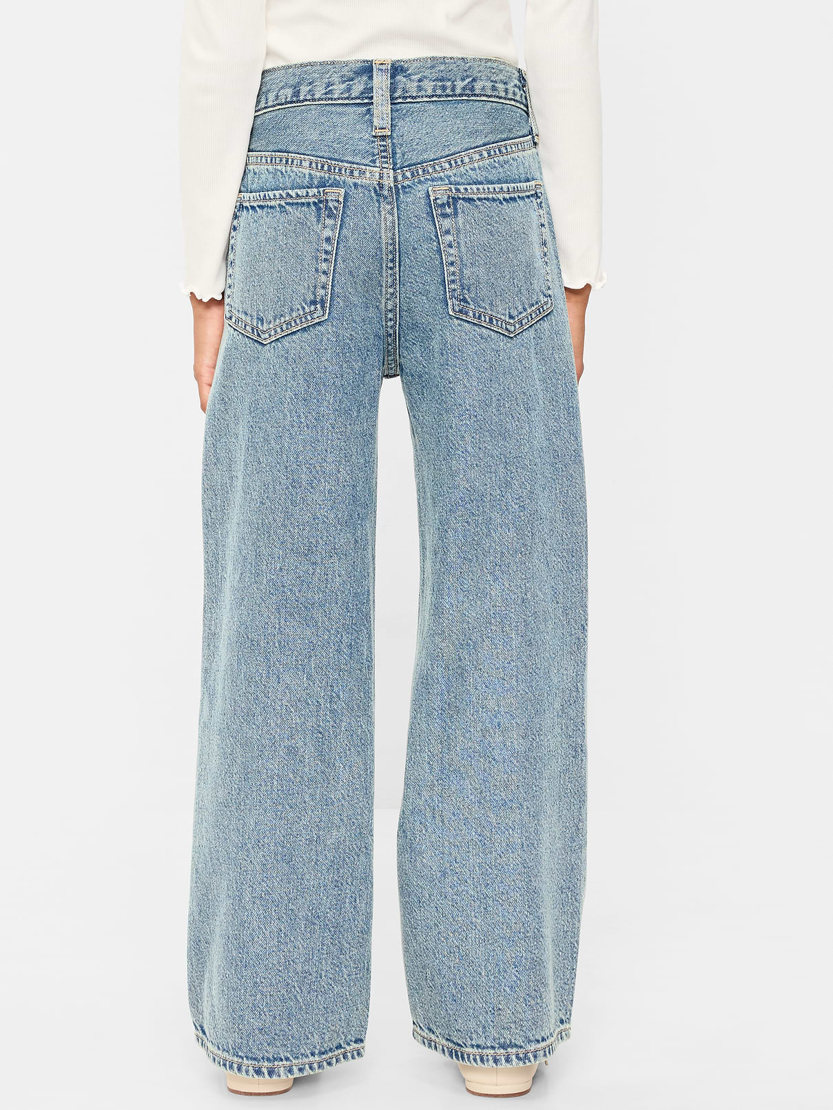 Image 2 of 5, High-Waisted Baggy Rhinestone Wide-Leg Jeans for Girls