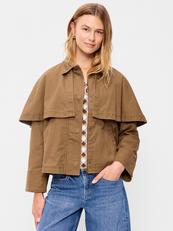 Image 3 of 6, Twill Cape Jacket