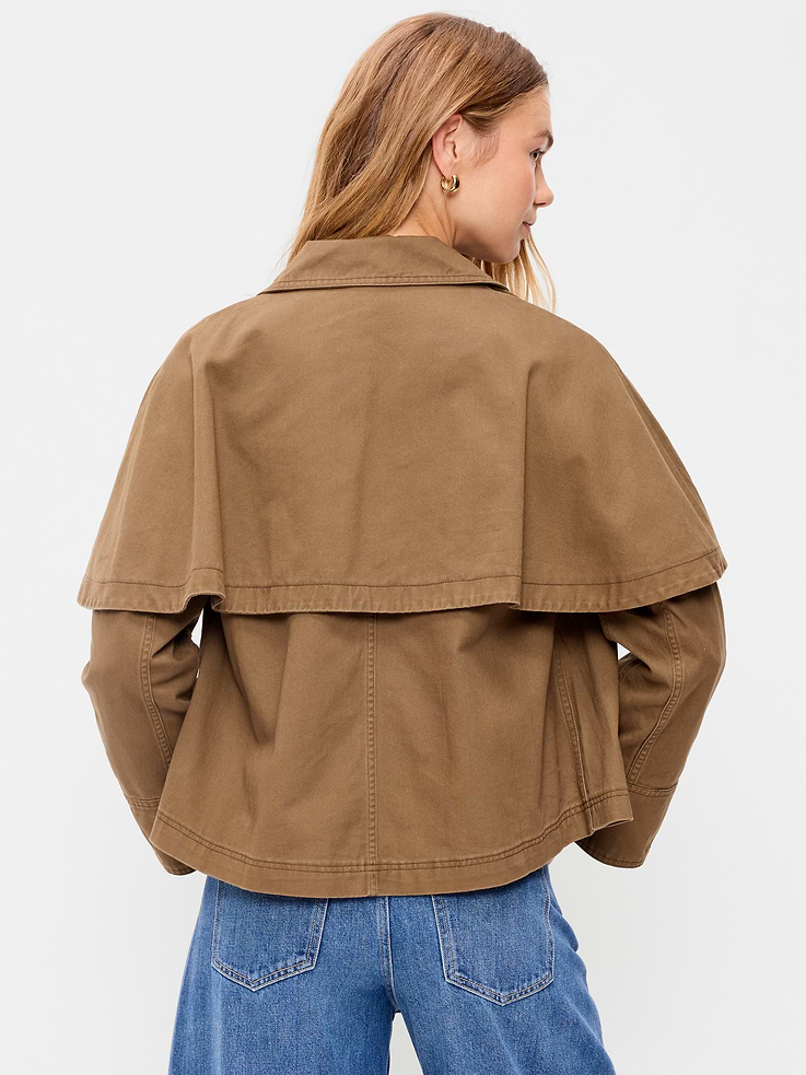 Image 2 of 6, Twill Cape Jacket