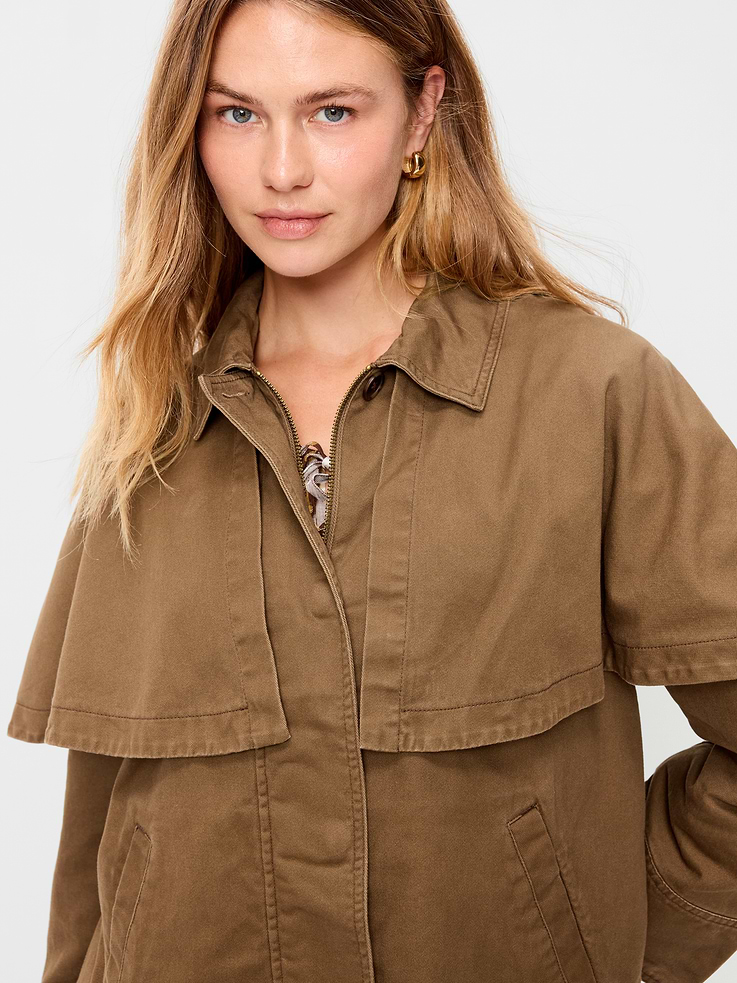 Image 4 of 6, Twill Cape Jacket