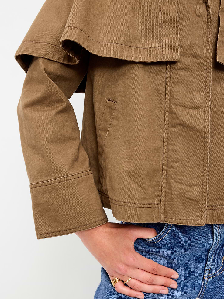 Image 5 of 6, Twill Cape Jacket