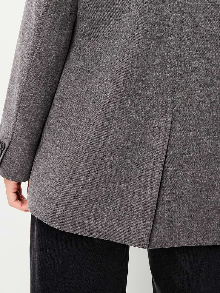 Image 6 of 6, Longline Twill Double-Breasted Blazer