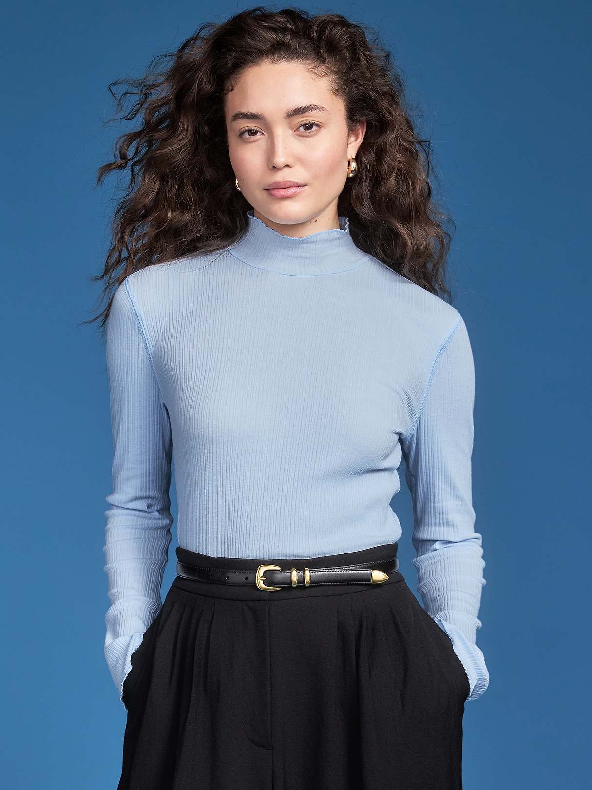 Old Navy x Altuzarra Long-Sleeve Ribbed Fitted Top | Old Navy