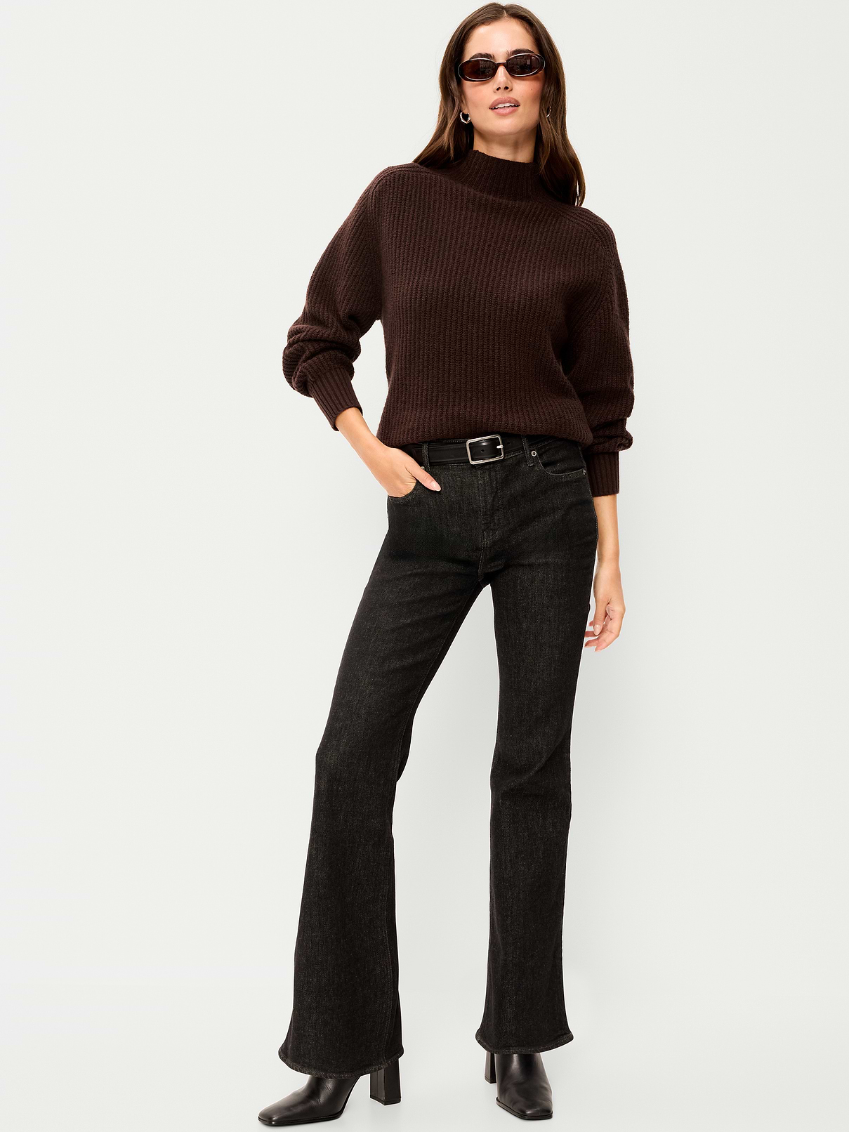Image 3 of 5, SoSoft Mock-Neck Shaker Sweater, New