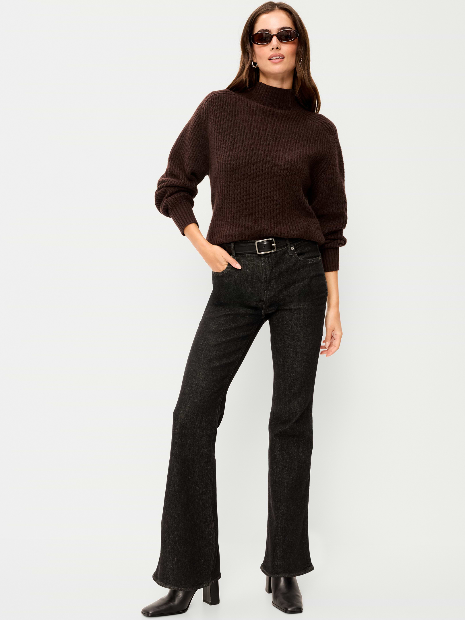 Image 3 of 5, SoSoft Mock-Neck Shaker Sweater, New