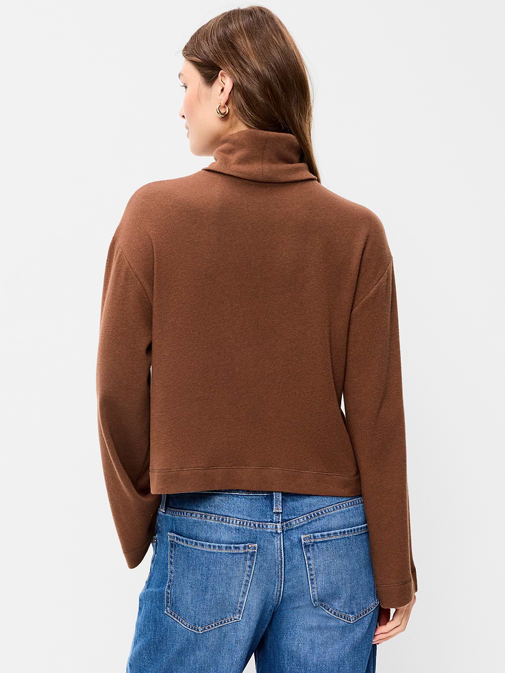 Image 2 of 9, Long-Sleeve Oversized Turtleneck Sweater