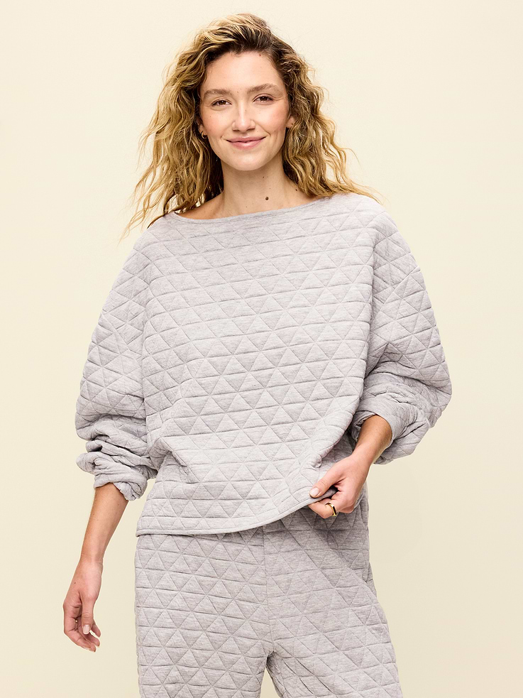 Image number 4 showing, Quilted Bounce Boatneck Sweatshirt