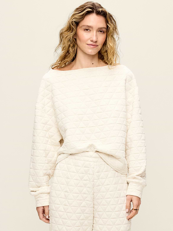 Quilted Bounce Boatneck Sweatshirt