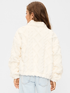 Image 2 of 3, Oversized Logo Graphic Sherpa Jacket for Girls
