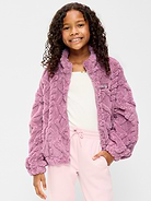 Image 1 of 2, mock neck, long sleeves, drop shoulders, logo graphic, full length zipper, hand-warming pockets, cinched hem, Product #908619