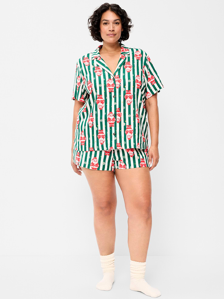 Image 6 of 7, Flannel Pajama Short Set for Women