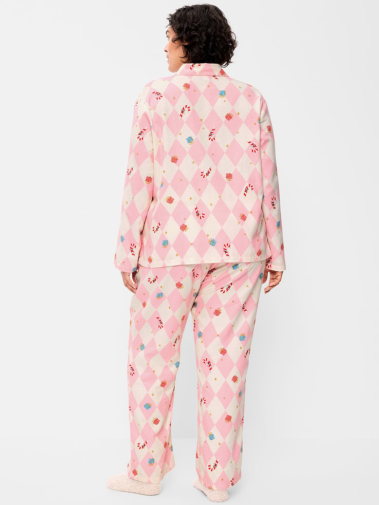 Image 8 of 8, Printed Flannel Pajama Pant Set for Women