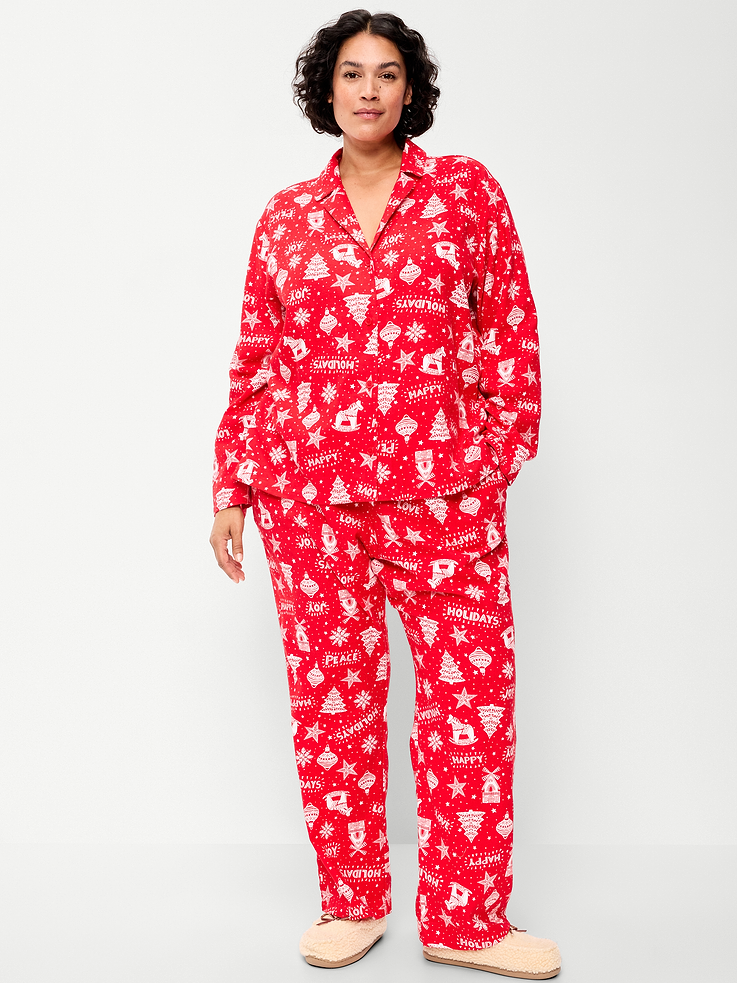 Image 7 de 8, Pyjama en flanelle à motif pour femme