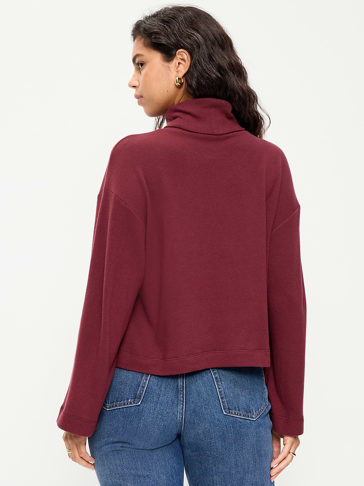 Image 7 of 9, Long-Sleeve Oversized Turtleneck Sweater