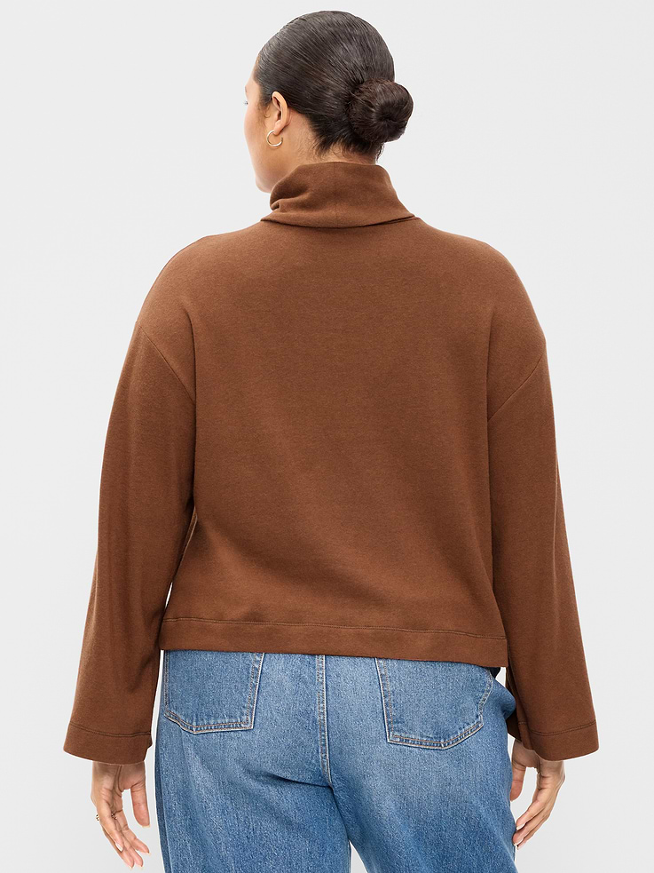 Image 9 of 9, Long-Sleeve Oversized Turtleneck Sweater