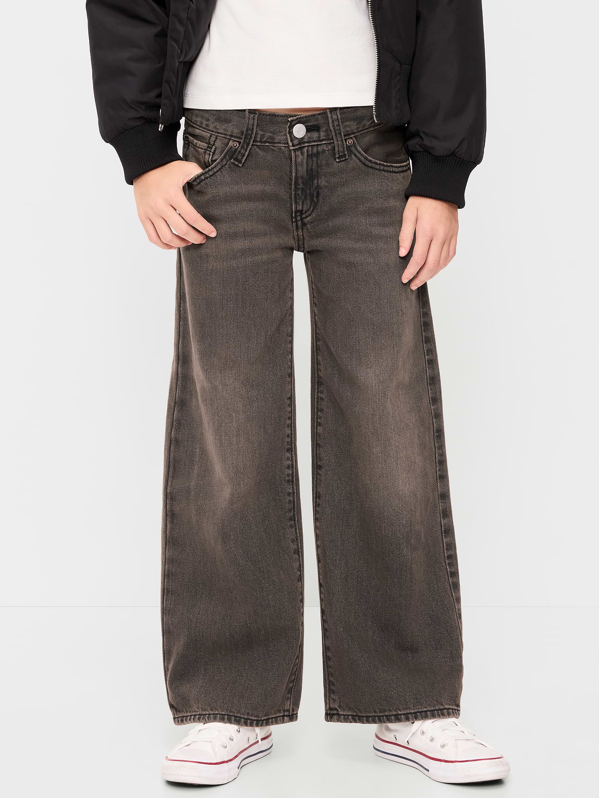 Image number 2 showing, Low-Rise Baggy Wide-Leg Jeans for Girls