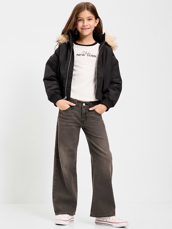 Low-Rise Baggy Wide-Leg Jeans for Girls