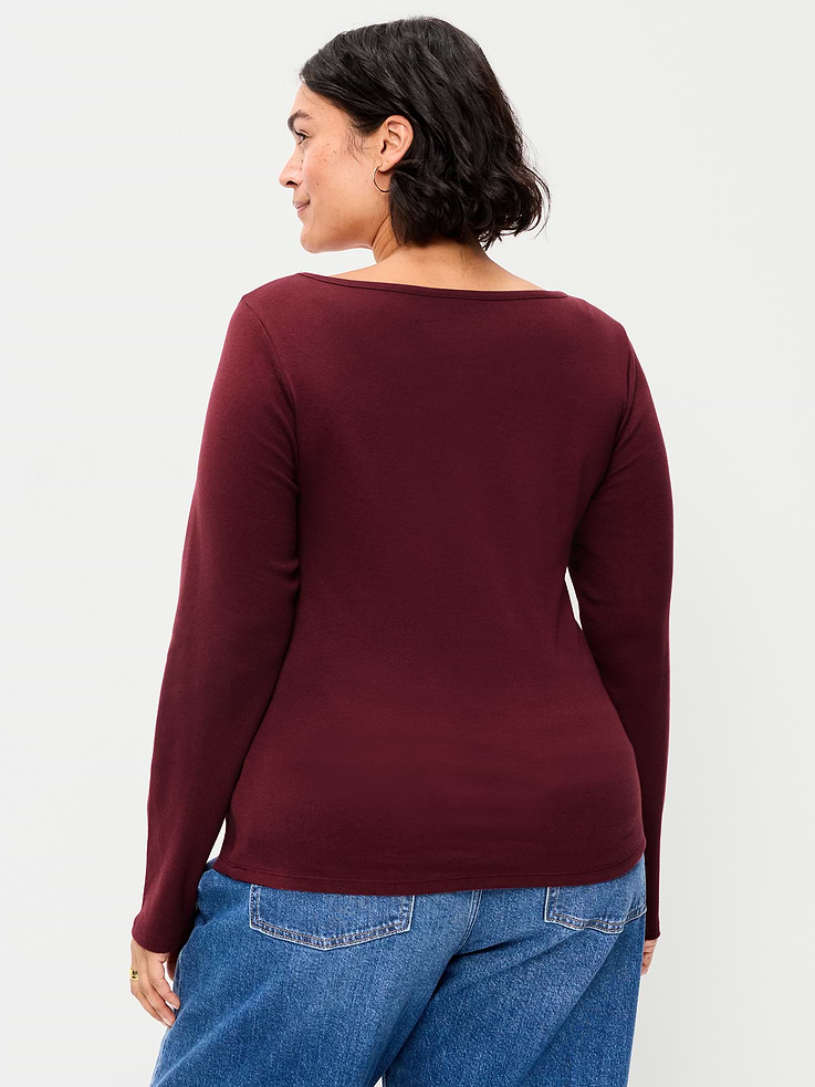 Image 6 of 6, Snug Long-Sleeve Boatneck T-Shirt