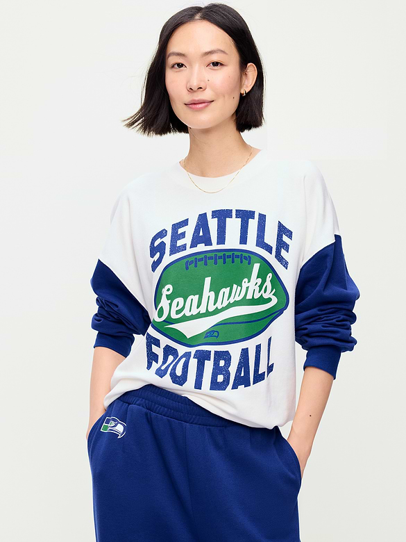 Seattle Seahawks Oversized Fleece Sweatshirt for Women
