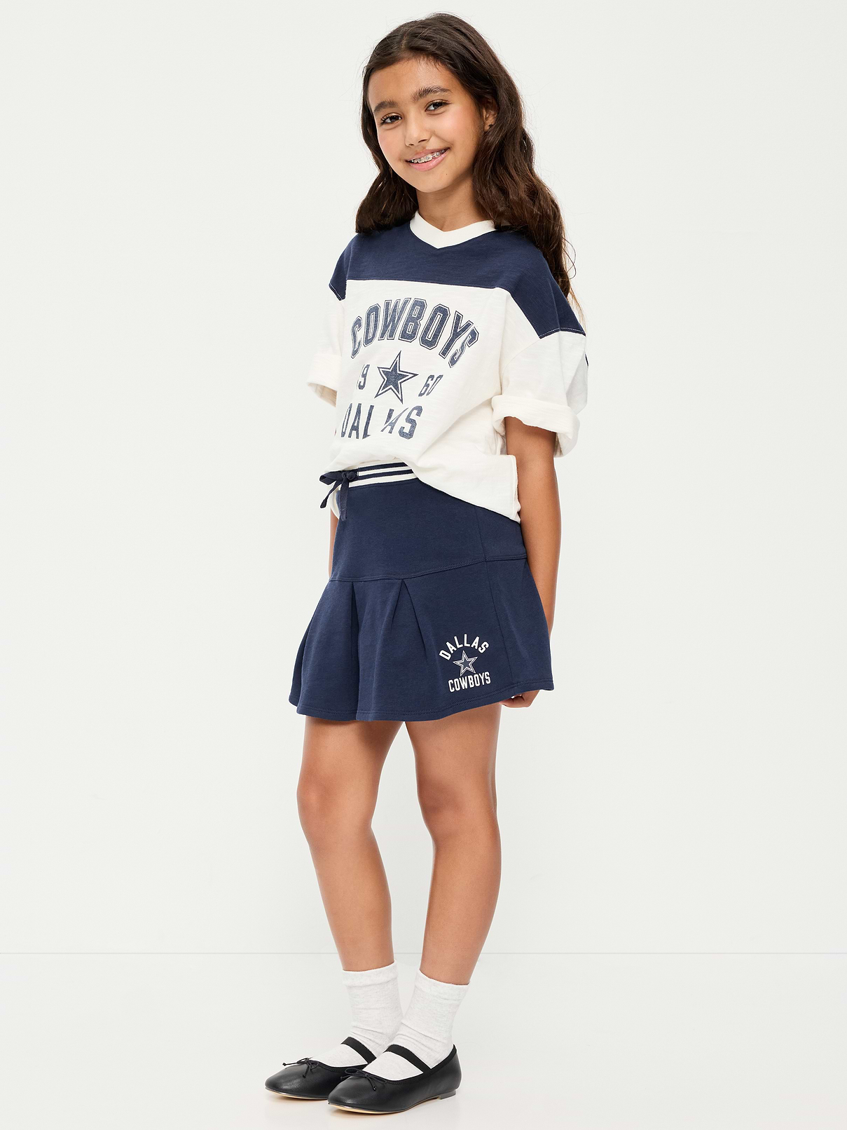 Image number 1 showing, Dallas Cowboys French Terry Pleated Skort for Girls
