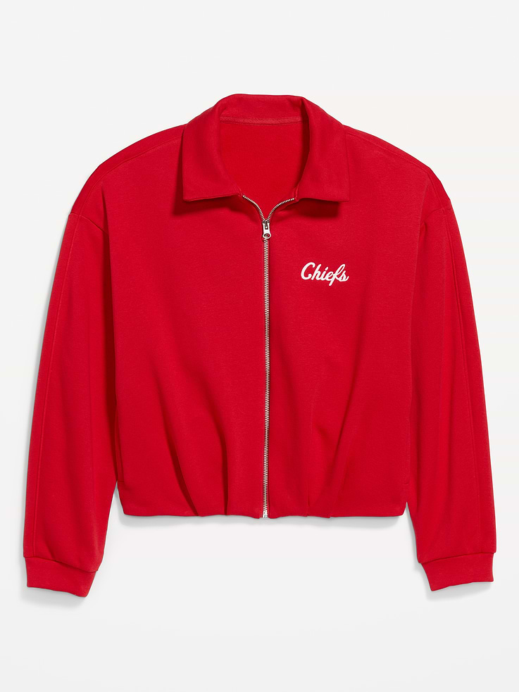 Image 3 of 4, Kansas City Chiefs Oversized Fleece Bomber Jacket for Women