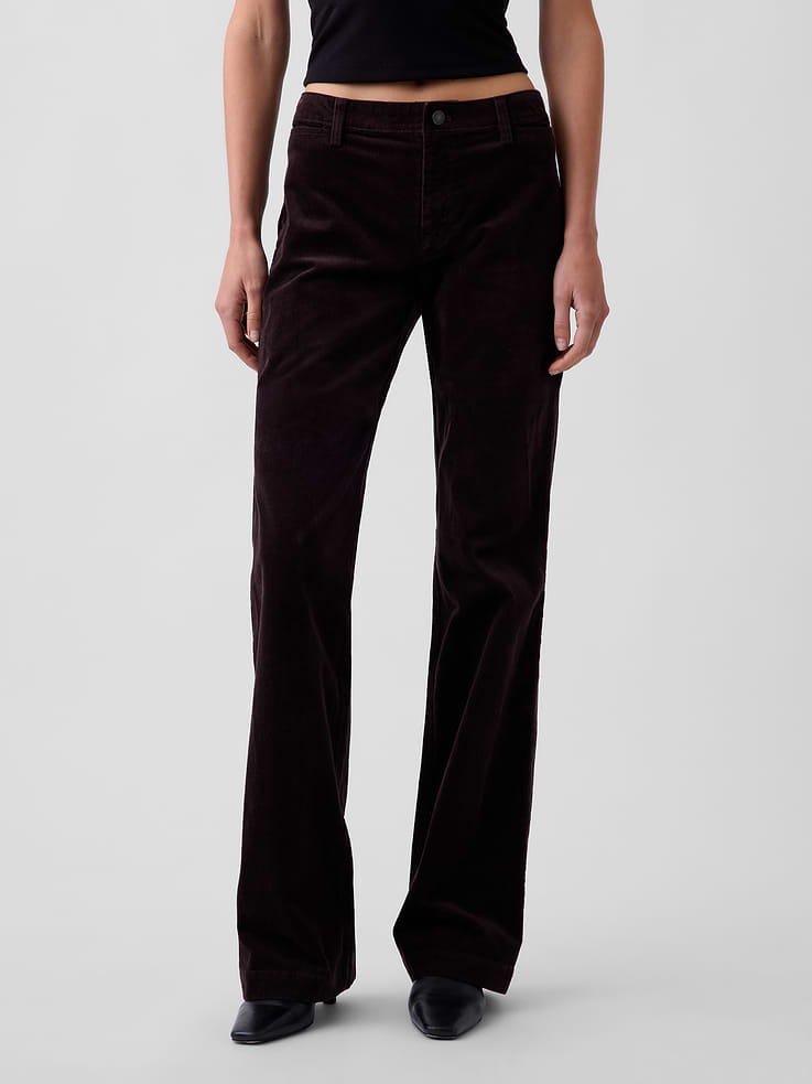 Image number 2 showing, Mid Rise Corduroy Relaxed Flare Pants