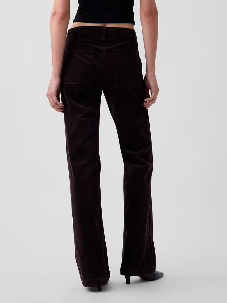 Image number 4 showing, Mid Rise Corduroy Relaxed Flare Pants