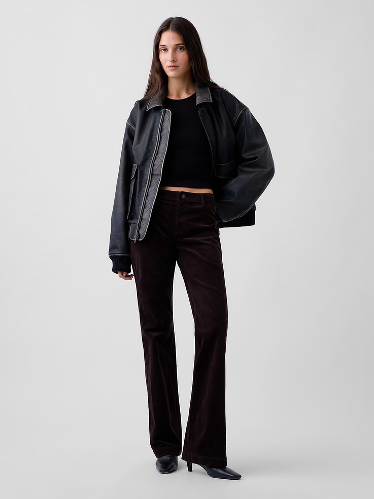 Image number 6 showing, Mid Rise Corduroy Relaxed Flare Pants