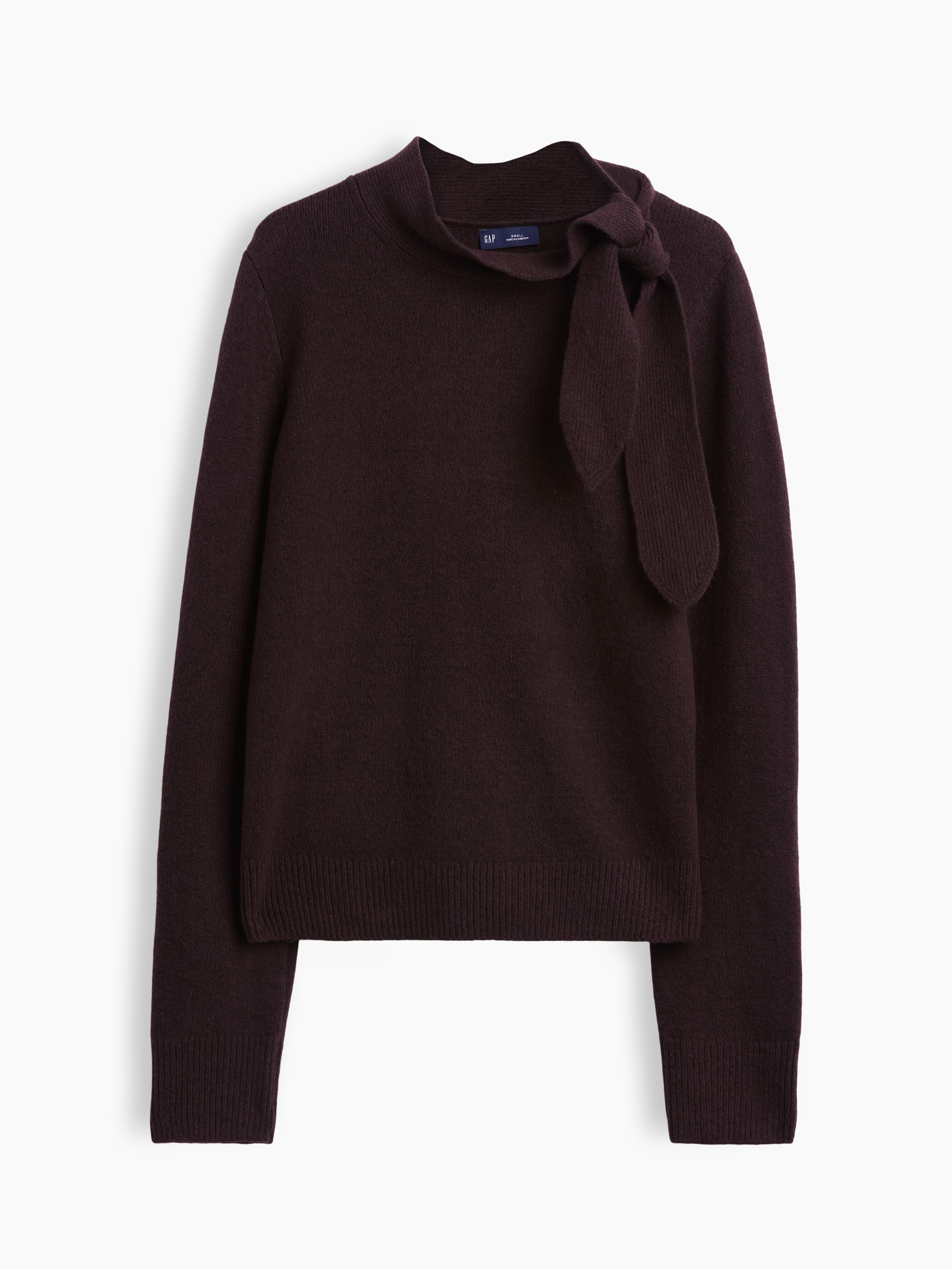Image number 5 showing, CashSoft Tie-Neck Sweater