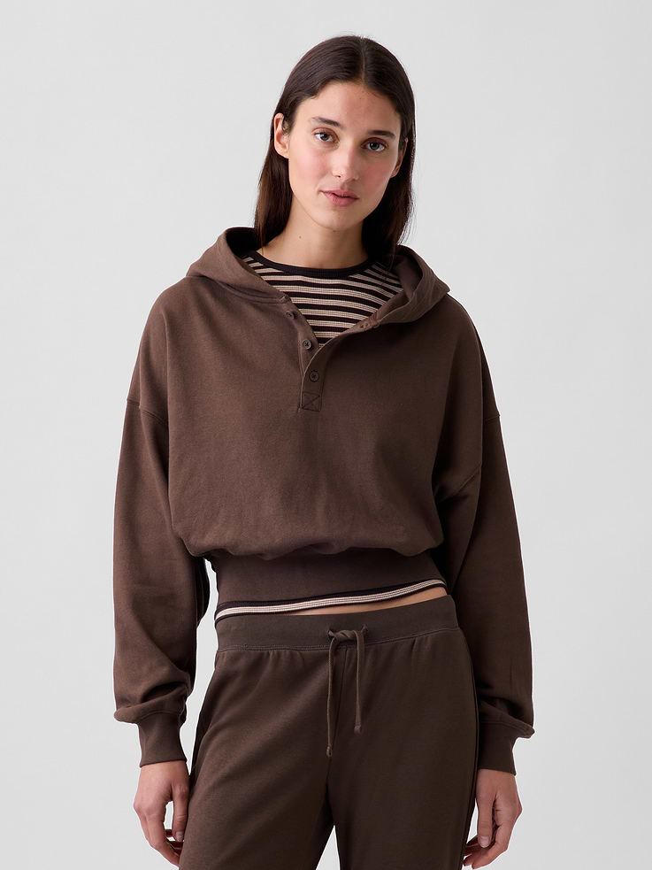 Image number 5 showing, VintageSoft Oversized Henley Hoodie